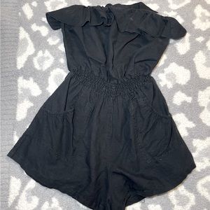 Black Strapless Romper